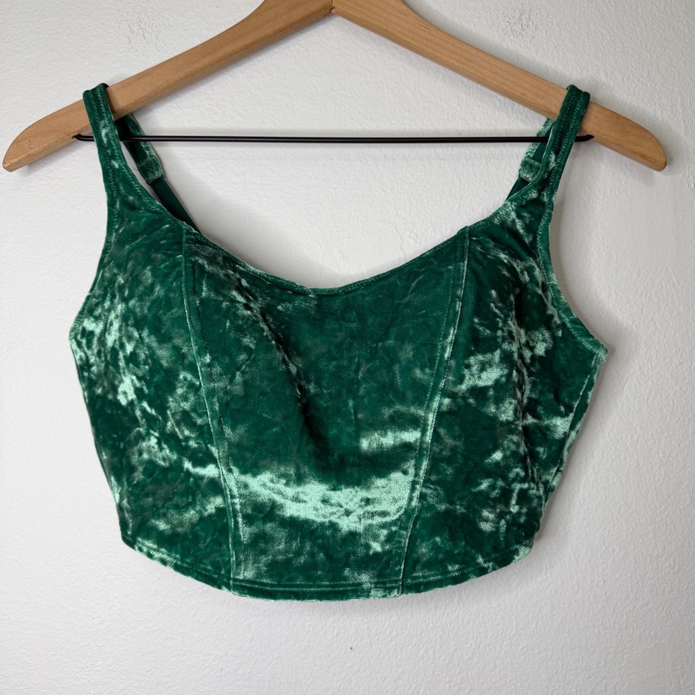 NWOT - Victoria's Secret PINK - Velvet‎ Corset Crop Top Size Medium